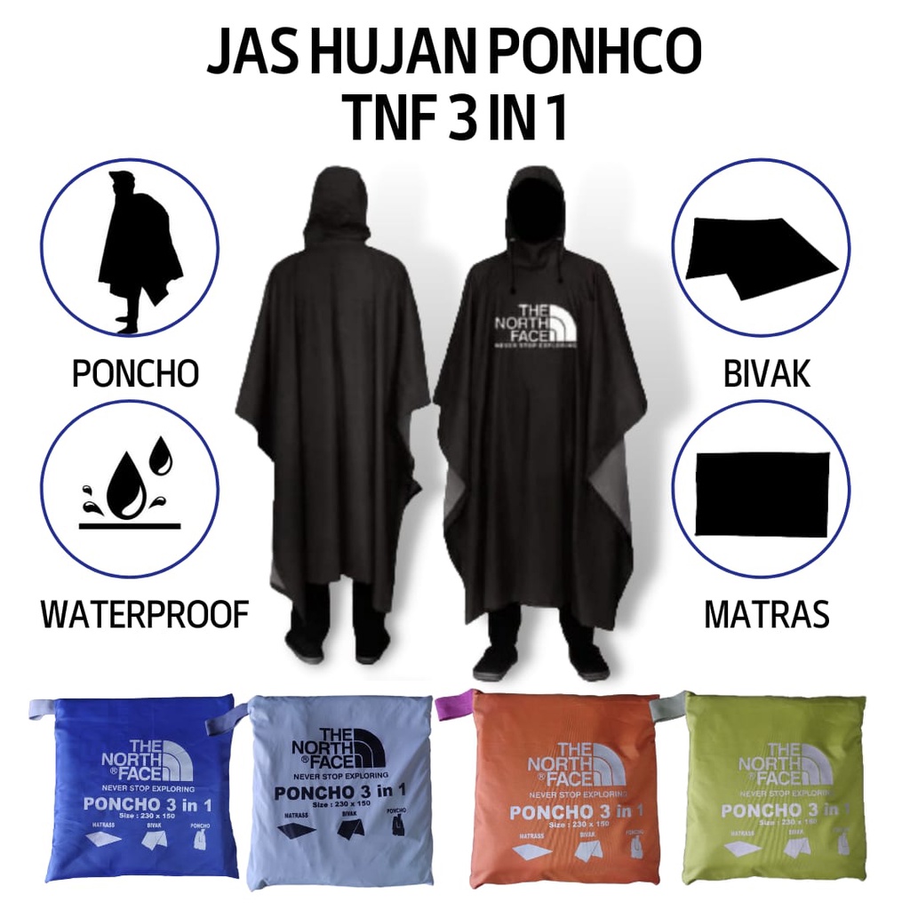 Jas Hujan Ponco 3 in1 Matras bivak ponco/ ponco kelawar/ponco / jas hujan ponco / jas ujan ponco / jas hujan ponco tebal / jas hujan ponco jumbo