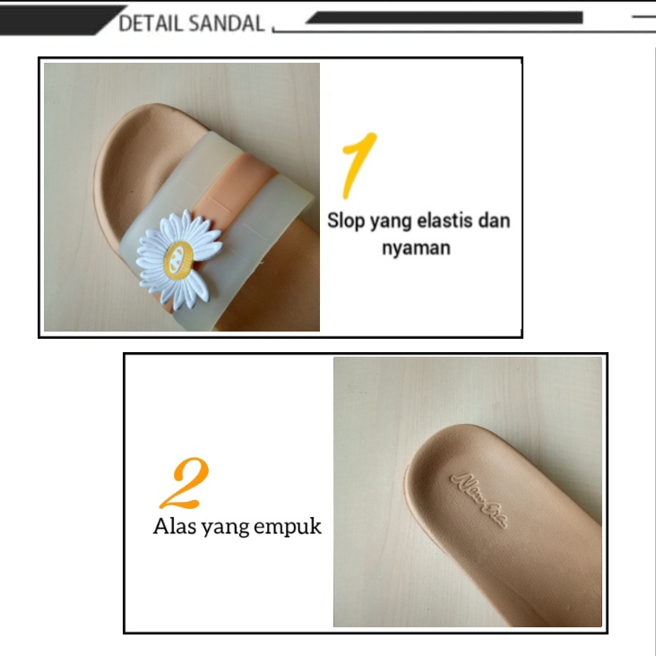 gos NEW ERA LB-E5116 Sandal Slop Karet Slip on Wanita New Era Original Murah Kuat Awet