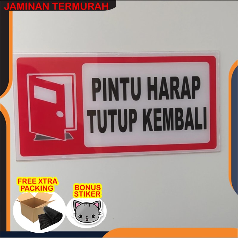 

Terlaris sign rambu k3 Acrilick pintu harap tutup kembali Keren