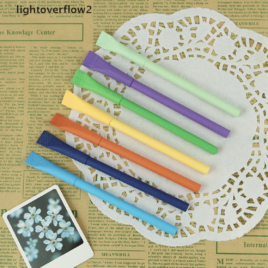 (lightoverflow2) 2pcs / Set Bolpoin Kertas Kraft Motif Kartun Natal Untuk Hadiah / Iklan