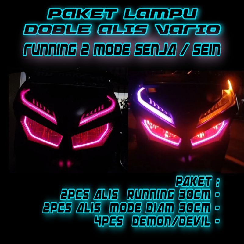 LAMPU ALIS RUNNING VARIO 2 MODE SENJA SEIN / 1 SET PAKET LAMPU ALIS VARIO DOBLE ALIS RUNNING