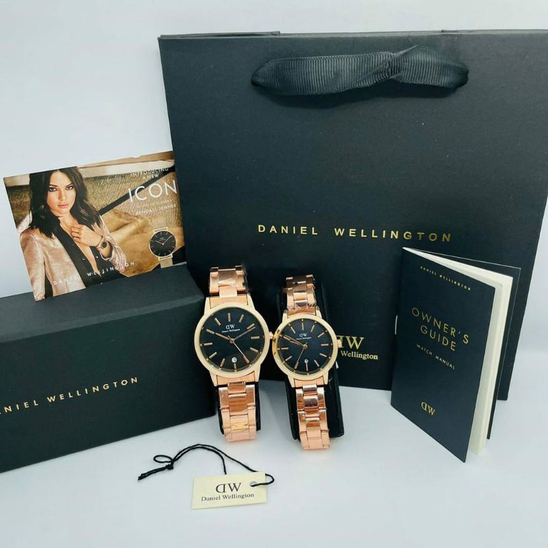 Jam Tangan DW Coupel Sepasang Terlaris Daniel Wellington Formal Pria dan Wanita Stainliss Steel