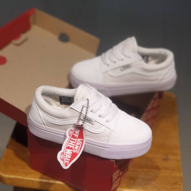 SEPATU VANS ANAK OLDSKOOL FULL WHITE SEPATU PUTIH ANAK SEPATU ANAK LAKI LAKI PEREMPUAN