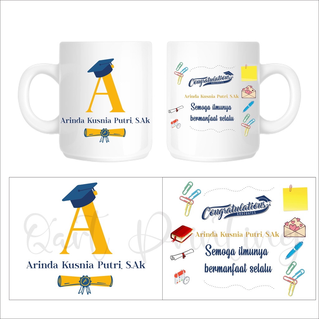 mug graduation lettering / hadiah wisuda / gelas wisuda / kado wisuda / gift graduation