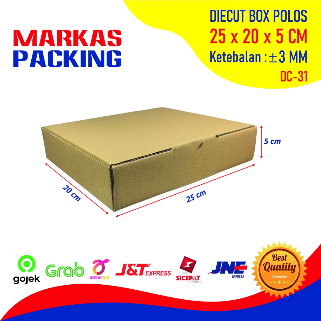 

Kardus Box Die Cut 25x20x5 CM Kotak Dus Packing Pizza Baru Polos