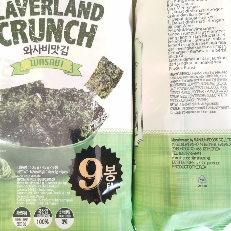 

codez6Z0l--Laverland Crunch Rumput Laut Wasabi Seasalt 1 Pack isi 9 Vegan