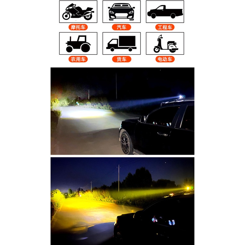 Lampu Led Sorot Motor/Lampu Tembak Laser Led Mini 2 Warna - Lampu Tembak Sorot Foglamp Mini Laser Gun Tahan air super terang universal 12-80V/Lampu Tembak Sorot LED Motor Work Light