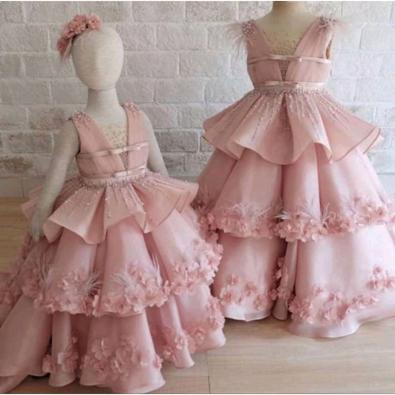 Gaun pesta anak mewah elegan ,new produk