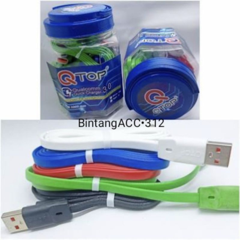 KABEL DATA Q-top MURAH MERIAH TYPE-C/ Beli 25 free toples (1Toples isi 25)