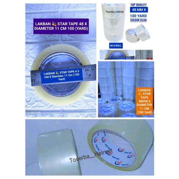 

Lakban Star Tape 48 MM x Dianeter 11 Cm 100 Yard Putih Bening