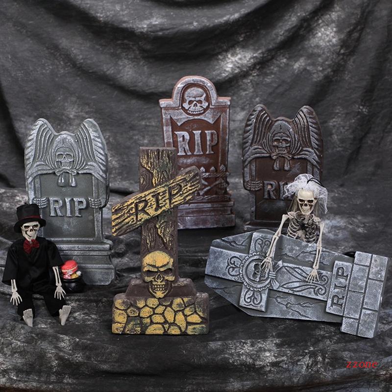 5pcs Simulasi Batu Nisan Bahan Busa Untuk Dekorasi Halloween