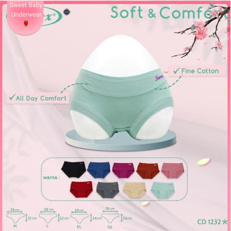 CELANA DALAM CEWEK SOREX 1232 || CD WANITA SOREX 1232 SOFT COMFORT COTTON STREET || CELANA DALAM WAN