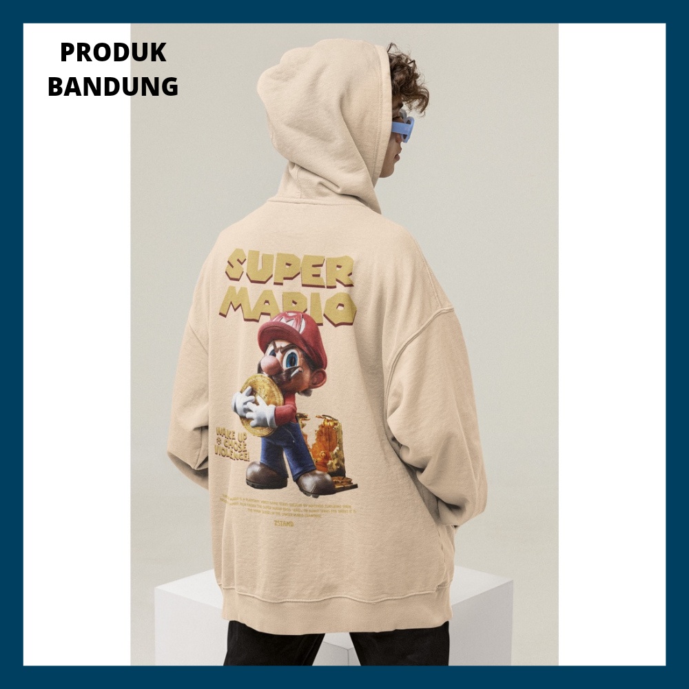 Sweater Hoodie Pria Estetik Jaket Switer Wanita Mario Bross Premium Hodie Oversize XXL Hoddie Oversi