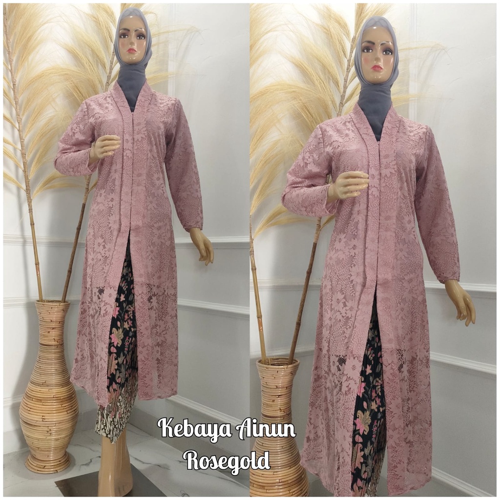 Permata Olshop / Kebaya Brukat Tunik Ainun / Kebaya Floy Tunik Busui Brukat / Kebaya Tunik / Kebaya Busui / Kebaya Kartini