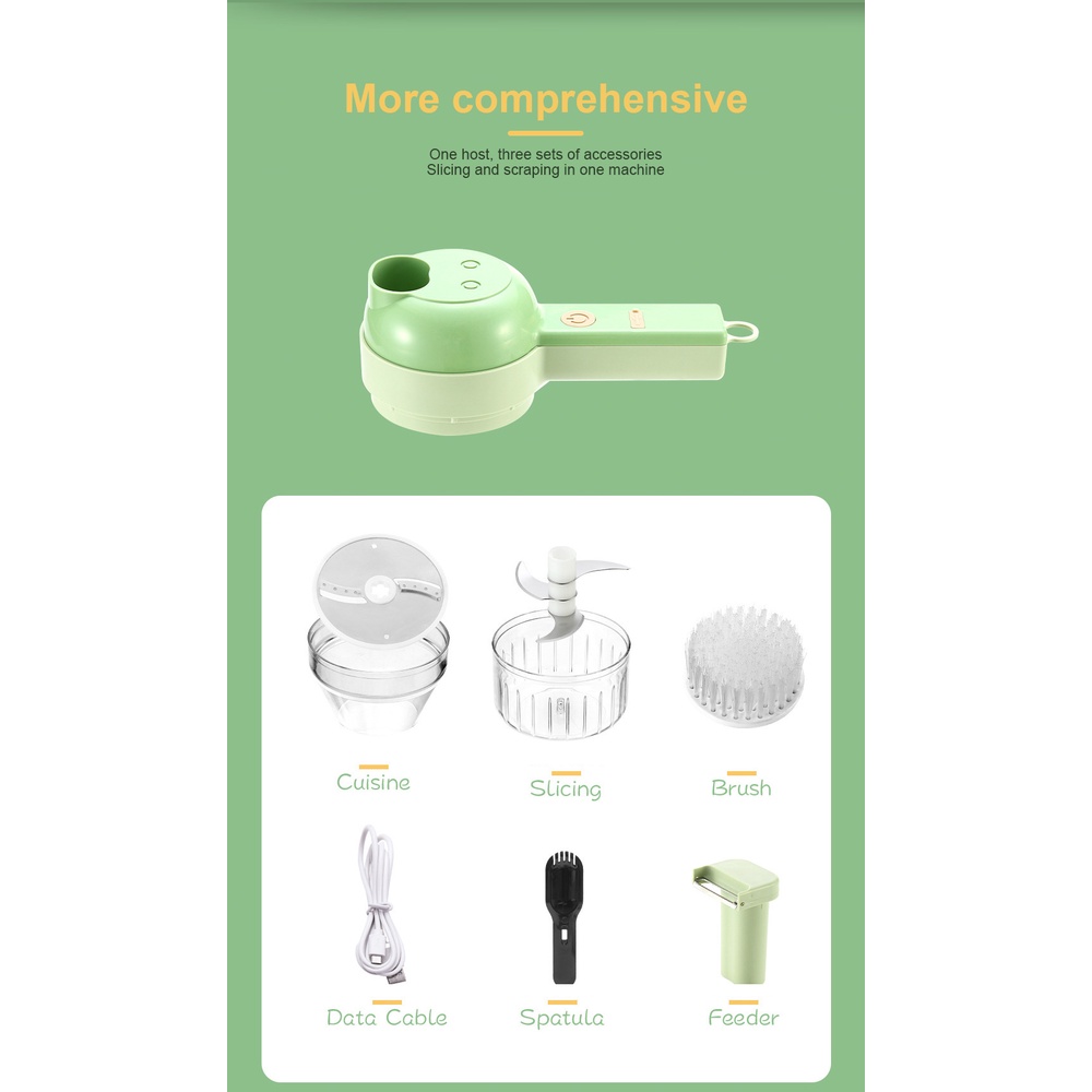 Blender Chopper 4in1 Portable Usb / Mini Chopper Kecil / Blender Mpasi Travelling / Blender Multifungsi Tanpa Kabel