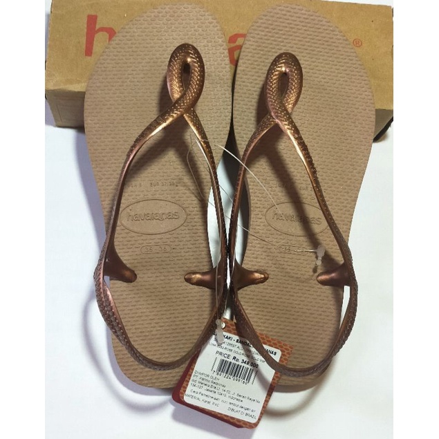 Sandal Jepit Wanita Original Havaianas Luna Rose Gold