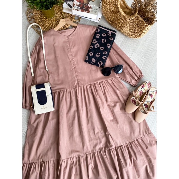 QIMORA DRESS | PAKAIAN WANITA KOREA CEWEK CEWE POPLIN