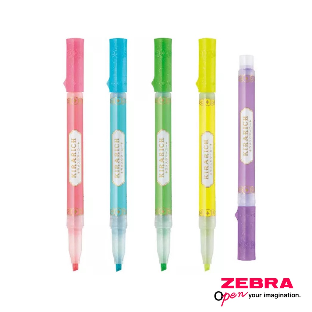 

Ay00! Zebra Kirarich Glitter Highlighter Fluorescent Colors Penanda Berwarna Kertas