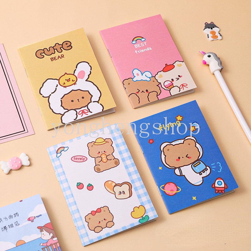 1 / 4pcs Buku Catatan / Jurnal / Memo Saku Mini Portable 64k Untuk Stationery Anak / Sekolah