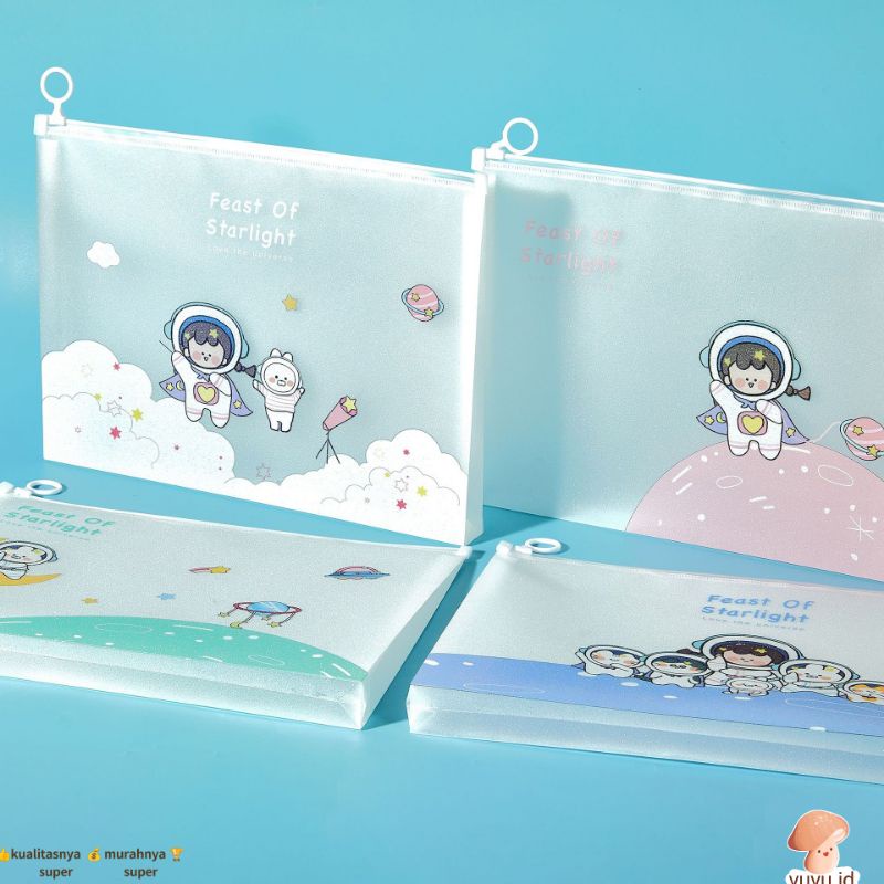 

Zipper Bag A4 Bahan PVC Buat Dokumen Buku Storage Pouch
