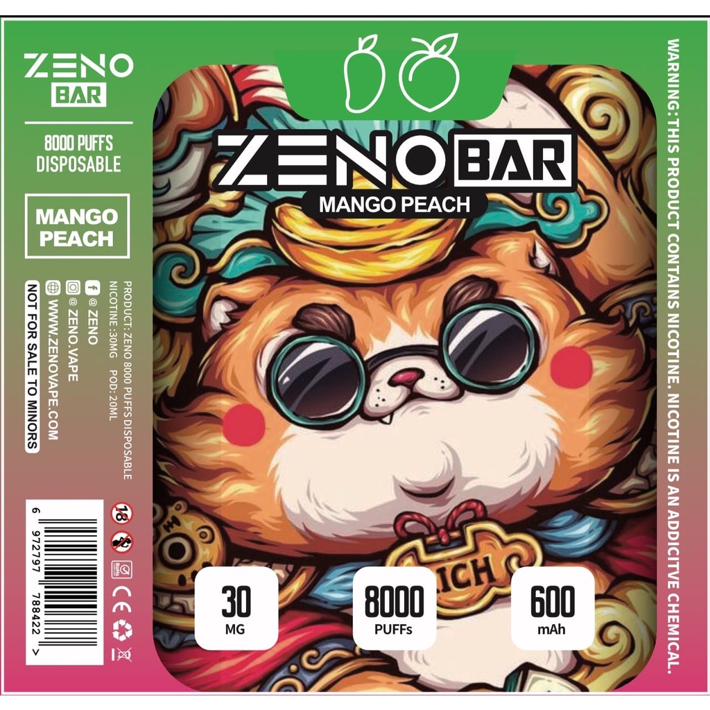 ZENO BAR Disposable Pods 8000 Puffs / Vape Sekali Pakai 20 ml - All Flavors