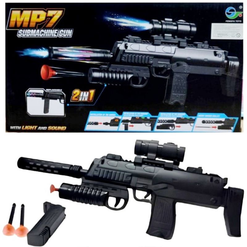 Mainan Pistol Senapan Mp7 Submachine Gun 2in 1