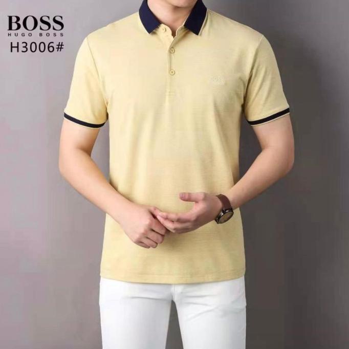 BAJU KAOS BAJU KERAH PRIA BOS - KUNING, M NY86464TG