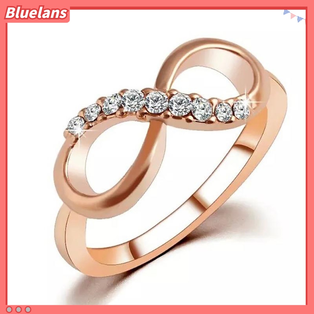 Bluelans Luxury 8 Infinity Zircon Inlaid Ring Wedding Evening Party Women Finger Jewelry