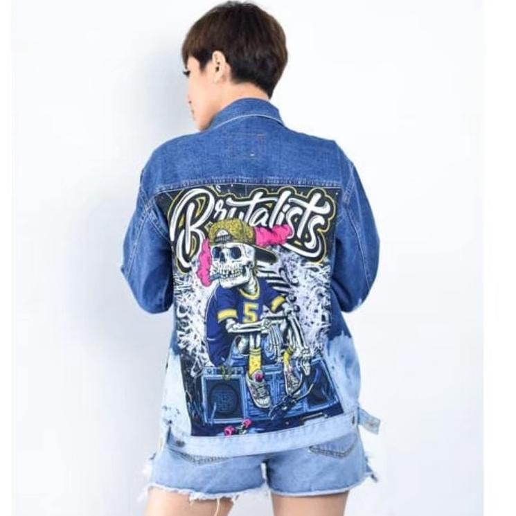 [KODE G8J7O] Jaket Jeans Pria Brutalist Denim Original Jaket Denim Pria | Jaket Lepis Pria Levis cow