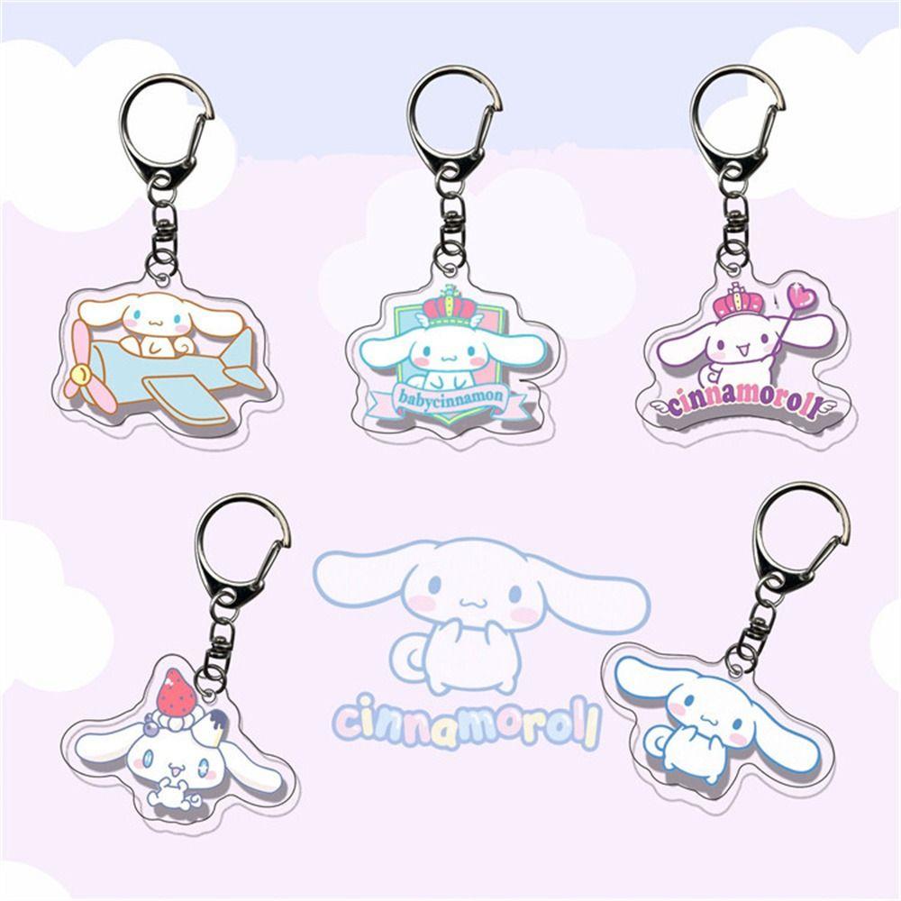 【 ELEGANT 】 Gantungan Kunci Akrilik 4cm Acrylic Double Sided Key Chain Transparan Cinnamoroll Liontin Tas Sekolah