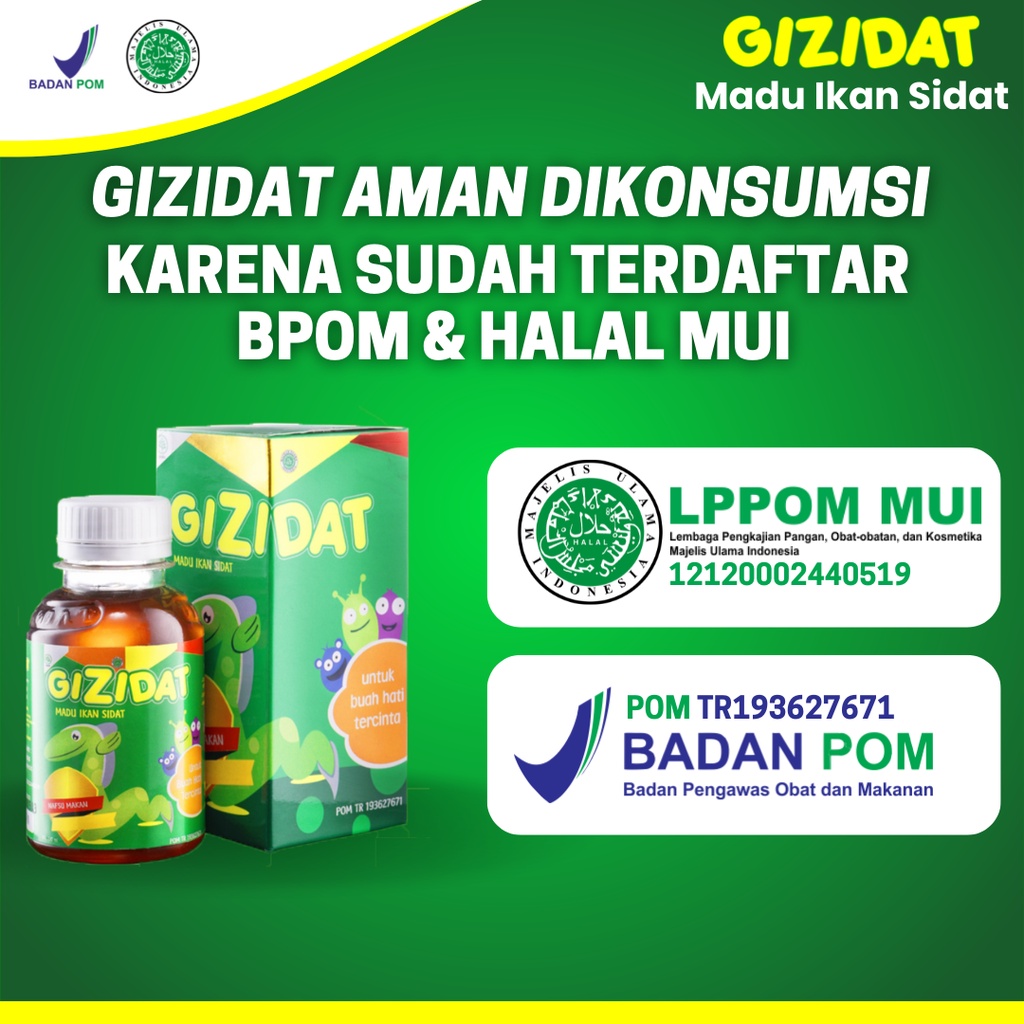 GIZIDAT ORIGINAL 130ml | Madu Penambah Nafsu Makan Anak &amp; Berat Badan | Multivitamin Terbaik Untuk Anakko