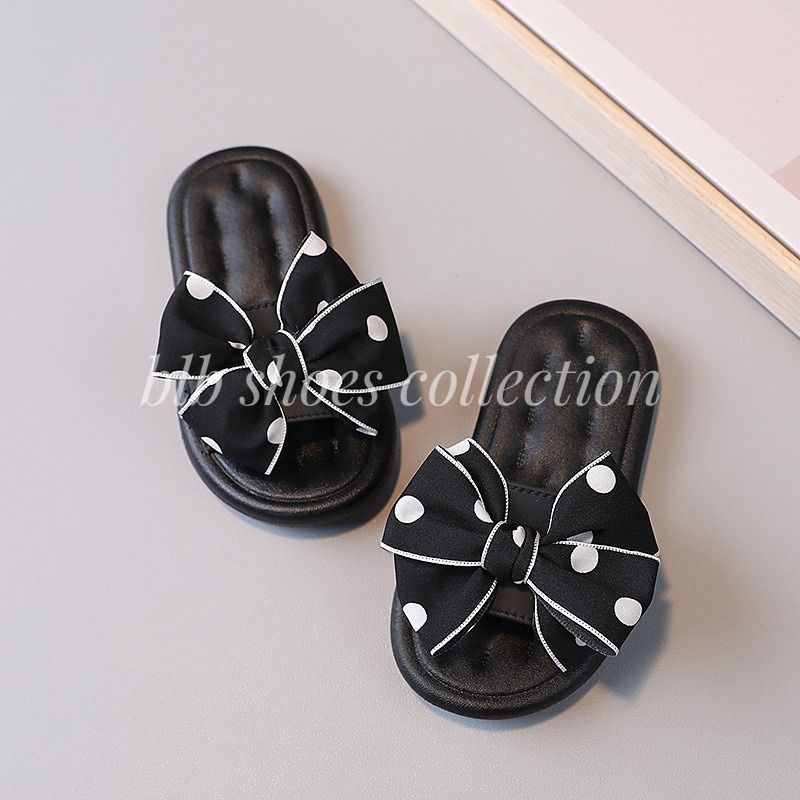 SANDAL SELOP ANAK PEREMPUAN IMPORT MOTIF PITA POLKADOT CANTIK SANDAL ANAK CEWEK TERBARU NYAMAN KEKINIAN