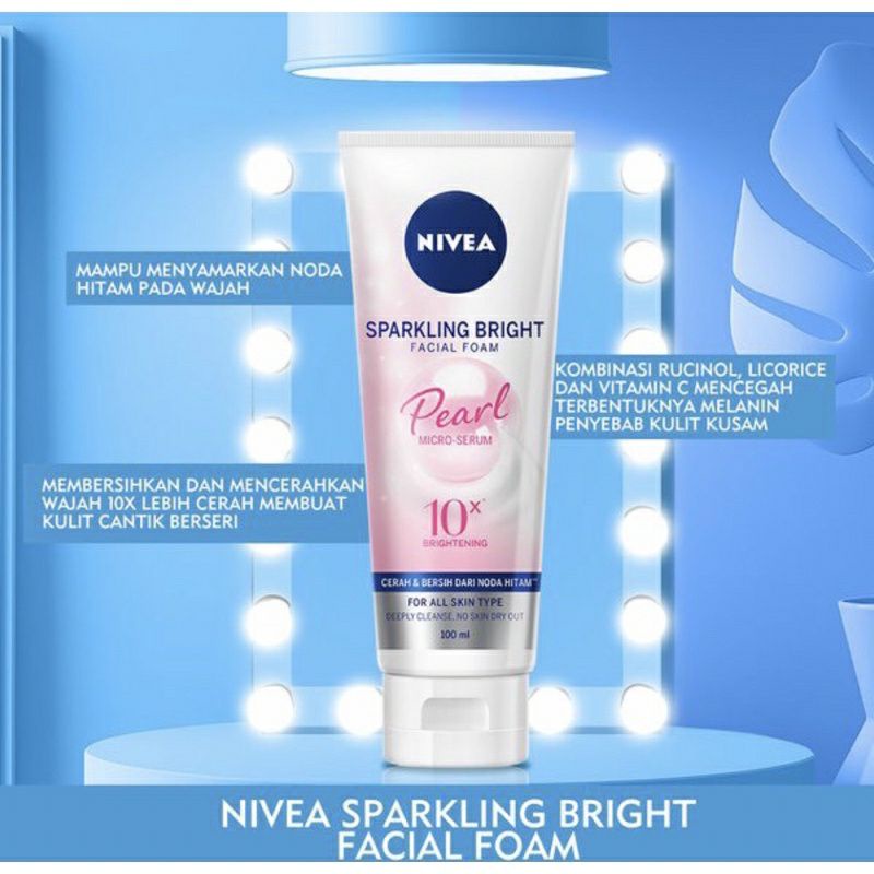 Nivea sparkling bright facial foam 100ml