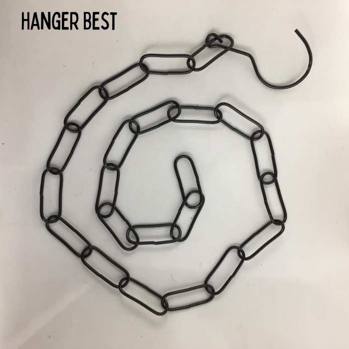 Hanger Rantai Besi Warna Hitam Gantungan Baju Rantai Ring Untai Gantungan Besi Hanger Rantai Besi Distro Display