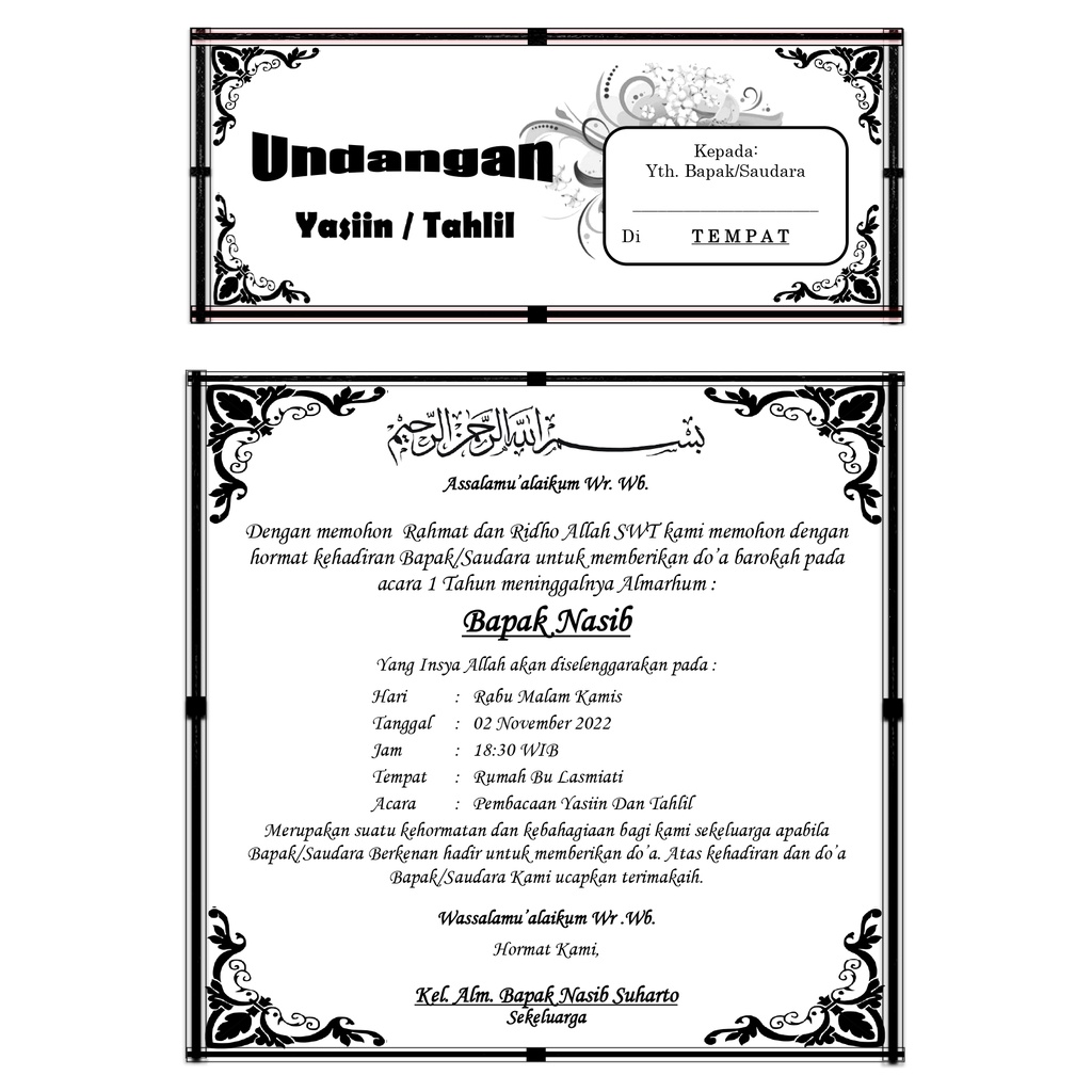 Jual UNDANGAN AQIQAH / TAHLILAN | Shopee Indonesia