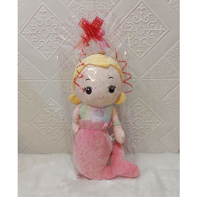 

Bungkus kado ulang tahun plastik parcel boneka + pita + kartu ucapan