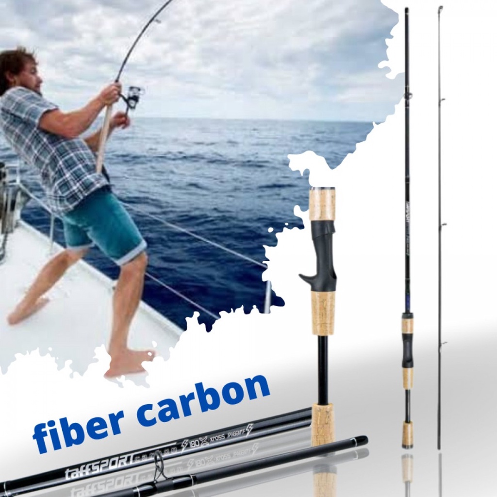 TaffSPORT Joran Pancing Laut Baitcasting Carbon Fiber 1.8M