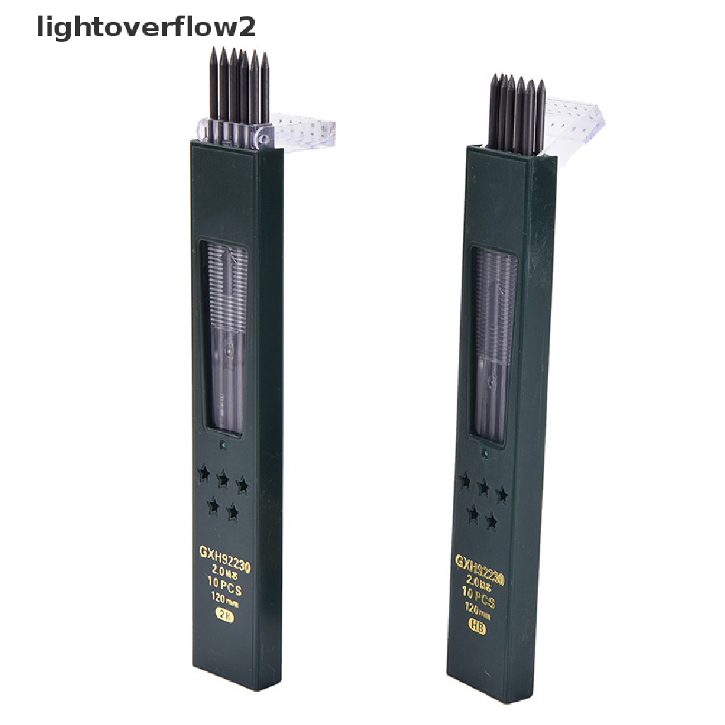 Lightoverflow2 10PCS Pensil Mekanik Otomatis HB / 2B 2.0mm Untuk Stationery Sekolah