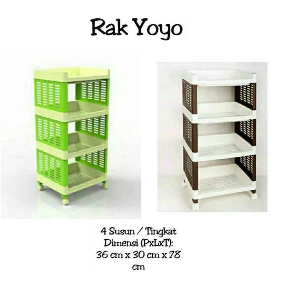 jm Rak Yoyo / Rak Serbaguna / Rak susun / Rak Apartemen 4 Susun / Rak Multifungsi / Rak plastik 4 susun Rak serbaguna 4 tingkat Rak yoyo 4 susun