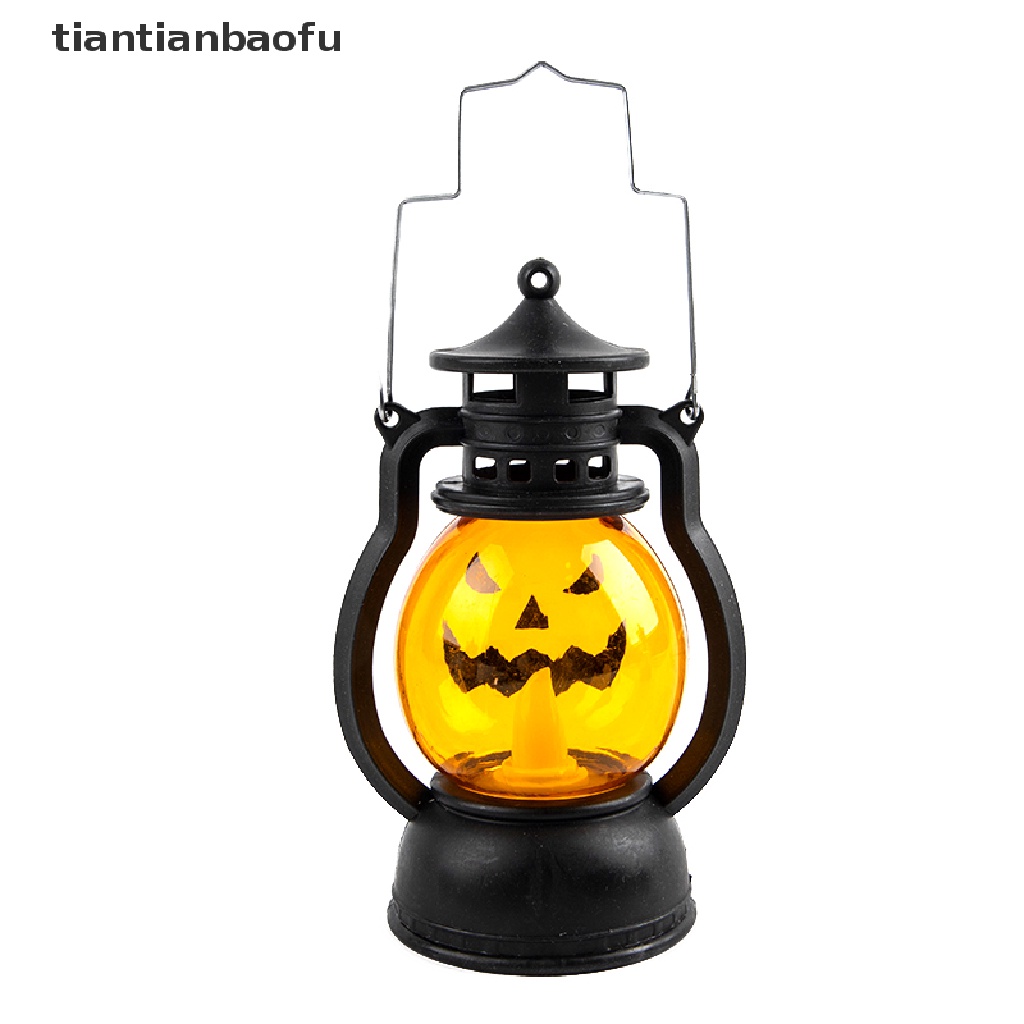 [tiantianbaofu] Pumpkin Skull LED Pony Oil Lantern Halloween Decor Prop Creative Bar Party Light Boutique