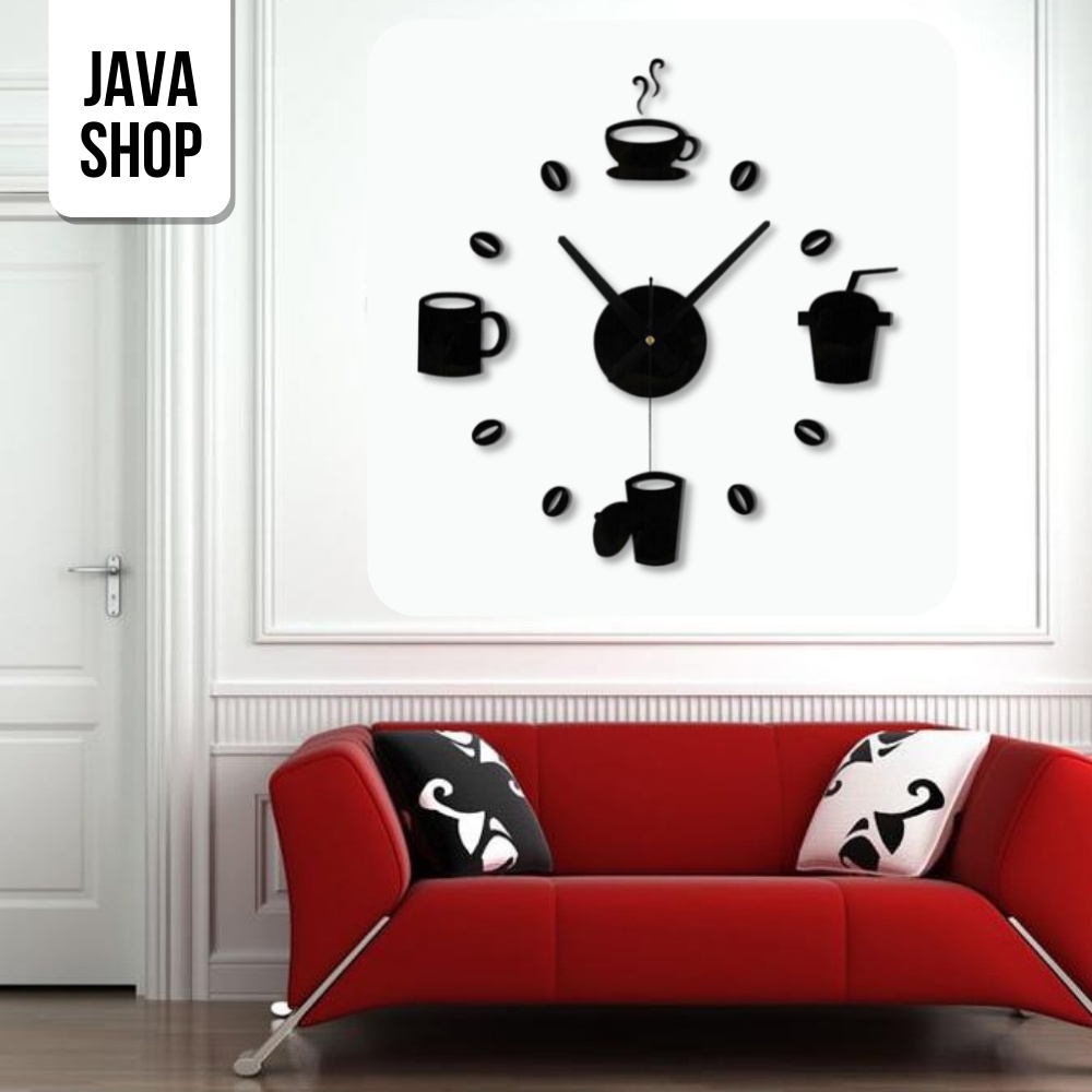 JAVASHOP Jam Dinding Model Kopi Cafe Dekorasi Unik DIY