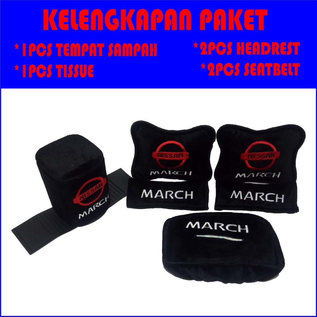 BANTAL LEHER MOBIL MARCH TEMPAT SAMPAH MOBIL SANDARAN JOK MOBIL NISSAN AKSESORIS MOBIL INTERIOR