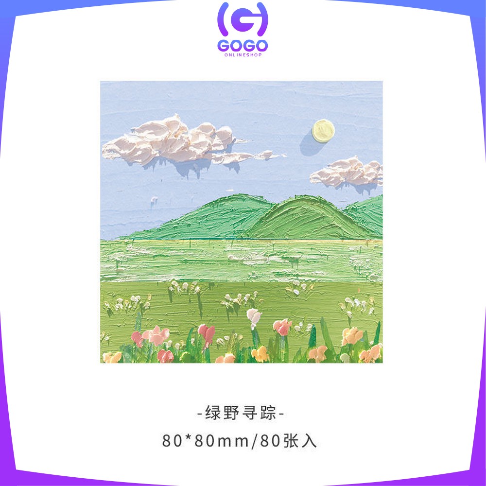 GOGO-A37 Memo Tempel Aesthetic Sticky Notes Motif Alam Indah / Note Beauty nature / Memo Tempel Notes Pemandangan / Memopad lucu