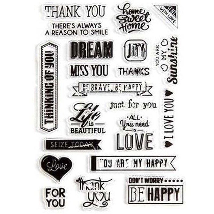 

Terbatas Clear Stamp (Stempel Transparan/Bening) - Letter "Thinking Of You,Etc" Trendi