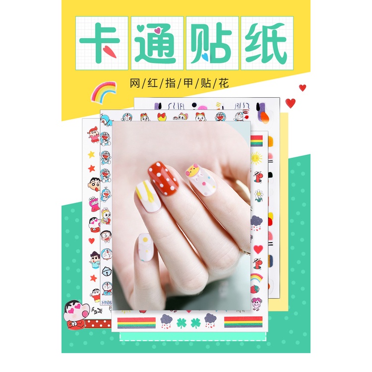 Sticker Dekorasi 3D Kuku Hiasan Stiker Kuku Tipis Ultra Thin Waterproof Model Kartun Buah Bunga Karakter Lucu Unik Cantik Elegan Cocok Untuk Anak anak Hingga Wanita Dewasa Nail Art Manicure Sticker