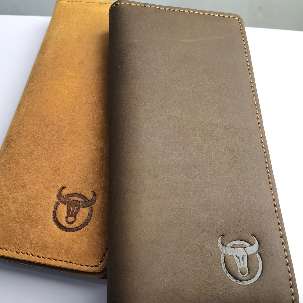 Dompet kulit pria wanita panjang kulit sapi asli crazy horse