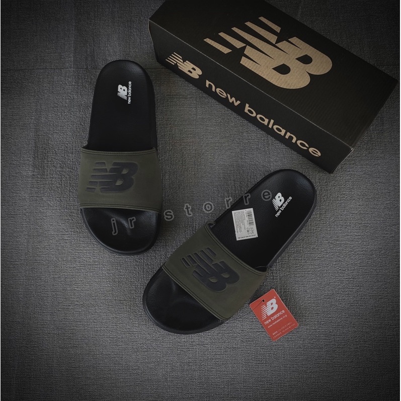 Sandal Slide Slip Slippers Pria Kualitas Premium  Official - Sandal Slide Black SWH PL 01