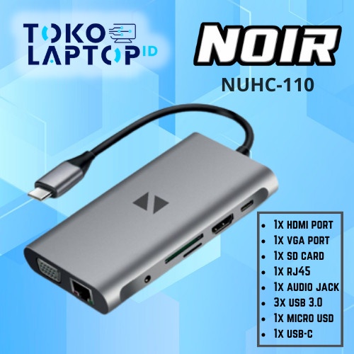 Noir NUHC110 / NUHC-110 10 in 1 USB TYPE C HUB TO HDMI 4K LAN USB 3.0