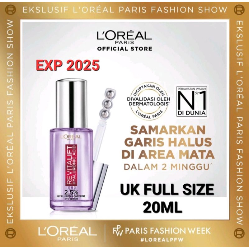 L'OREAL PARIS  TRIPLE ROLLER 2.5% HYALURON + CAFFEINE EYE SERUM