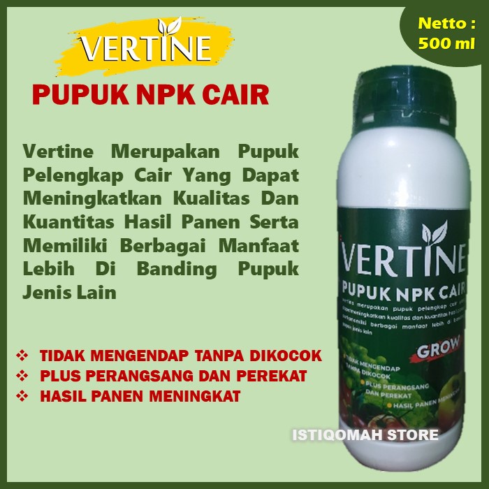 PROMO COD Pupuk Cabe Rawit VERTINE GROW 500ML (VERTI GROW) Pupuk NPK Cair Pelebat Buah Cabe Rawit - Pupuk untuk Mempercepat Pertumbuhan Akar Bunga Daun dan Buah serta Menambah Daya Tahan Tanaman Terhadap Gangguan Hama dan Penyakit pada Tanaman Cabe Rawit